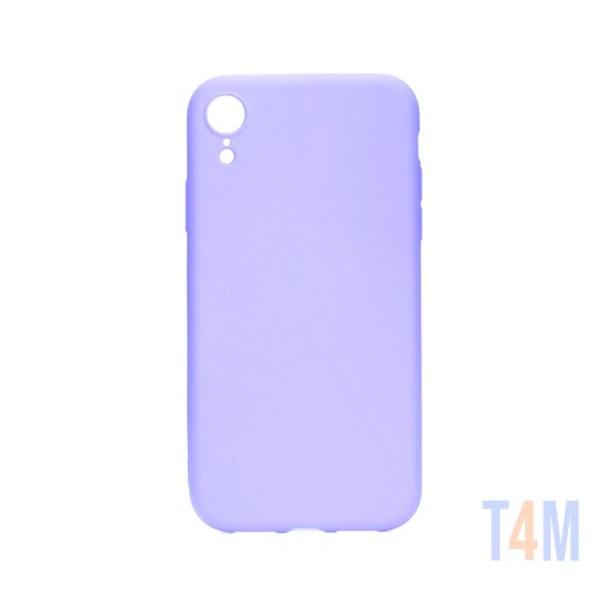 Capa de silicone com moldura de câmera para Apple iPhone XR Roxo